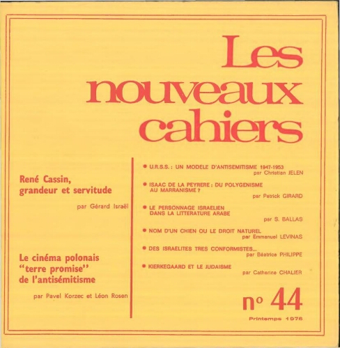 Les Nouveaux Cahiers N°044 (Printemps  1976)